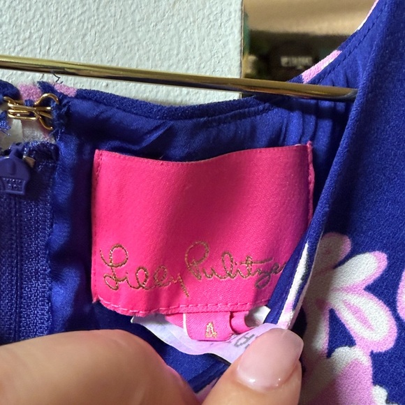 Lilly Pulitzer Donna Shift Romper Galaxy Blue What The Shell Print Size 4 - Picture 4 of 4